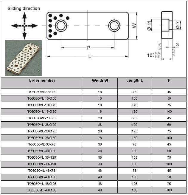 Casting Bronze Bearings TOB 052 Specification